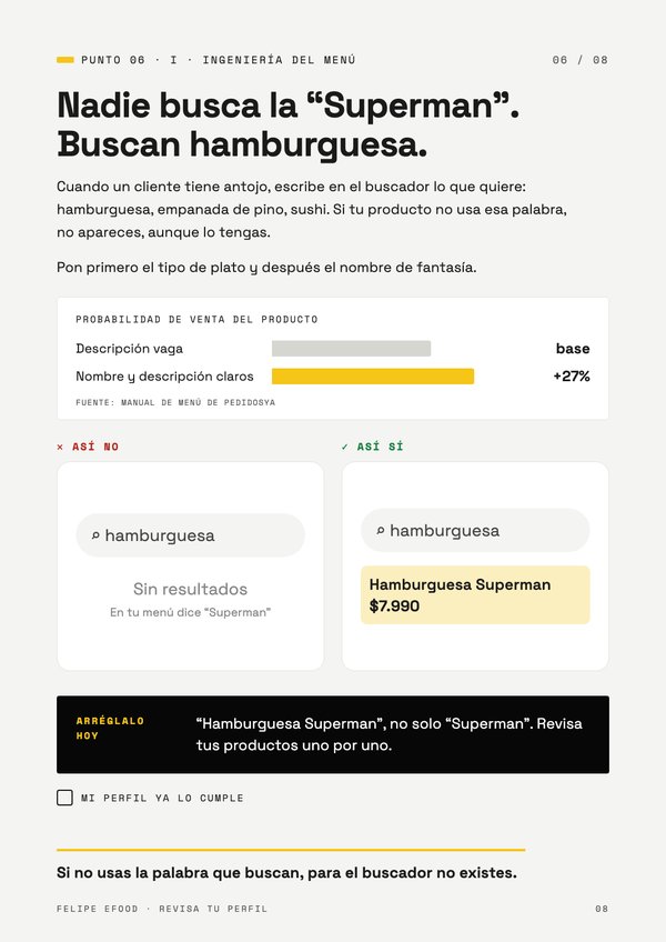 Página de la guía sobre los nombres de producto, con gráfico